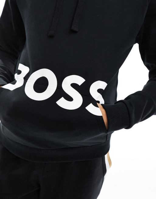 BOSS - Bodywear - Sweat-shirt à capuche et logo imprimé - Noir, 2 de 4