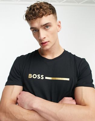BOSS Bodywear swim t-shirt in black - ASOS Price Checker
