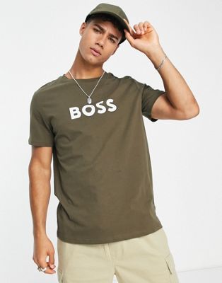 Boss Bodywear swim t-shirt in khaki