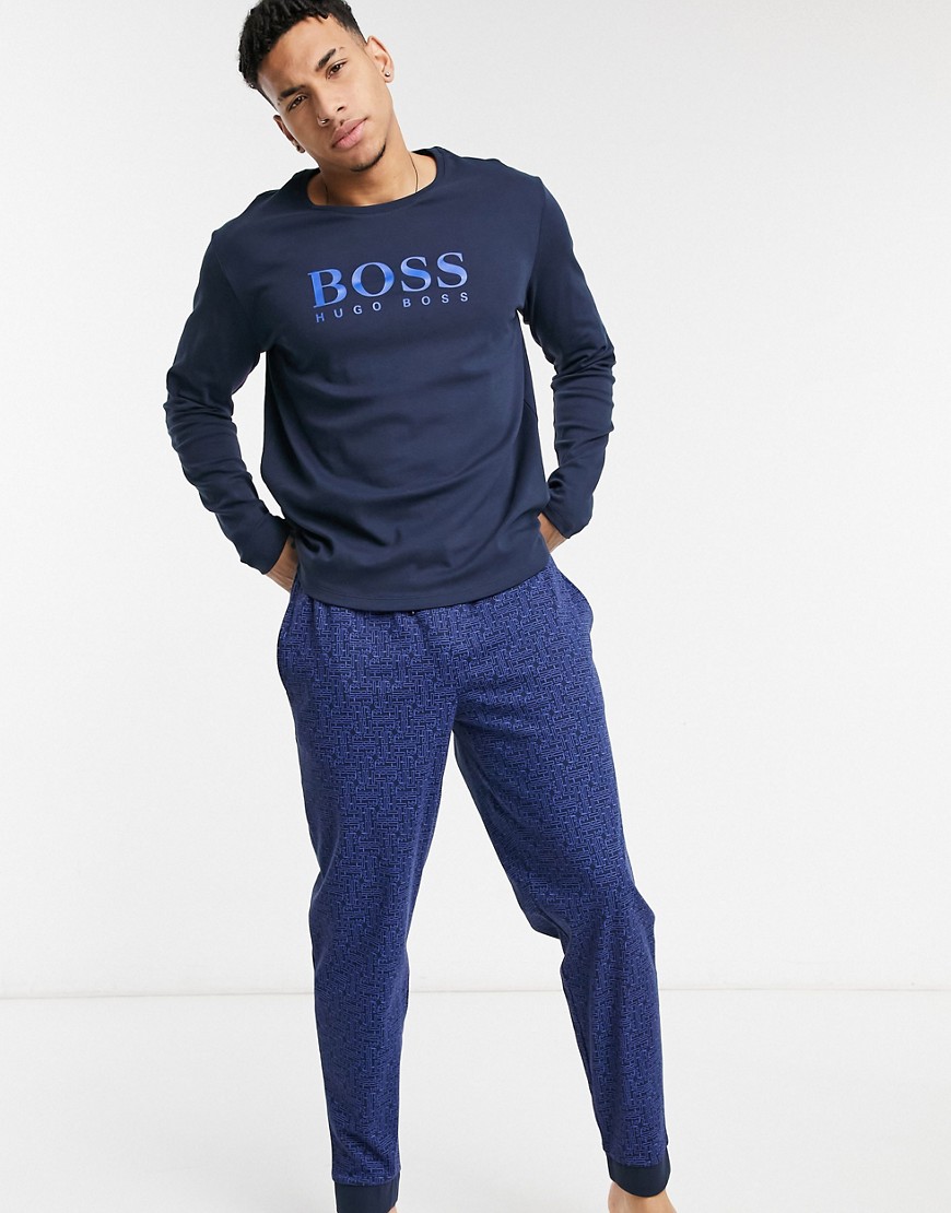 BOSS Bodywear t-shirt and sweatpants set in navy