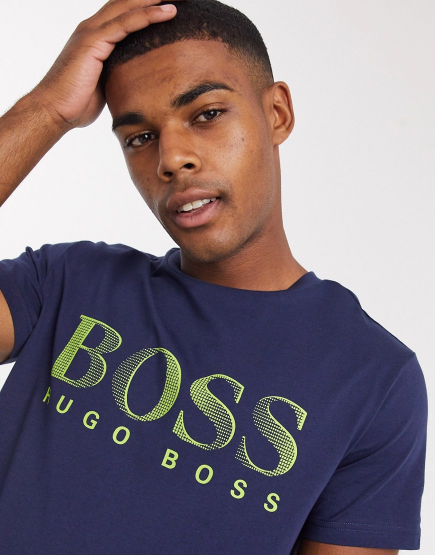 BOSS Bodywear - T-shirt blu navy con logo