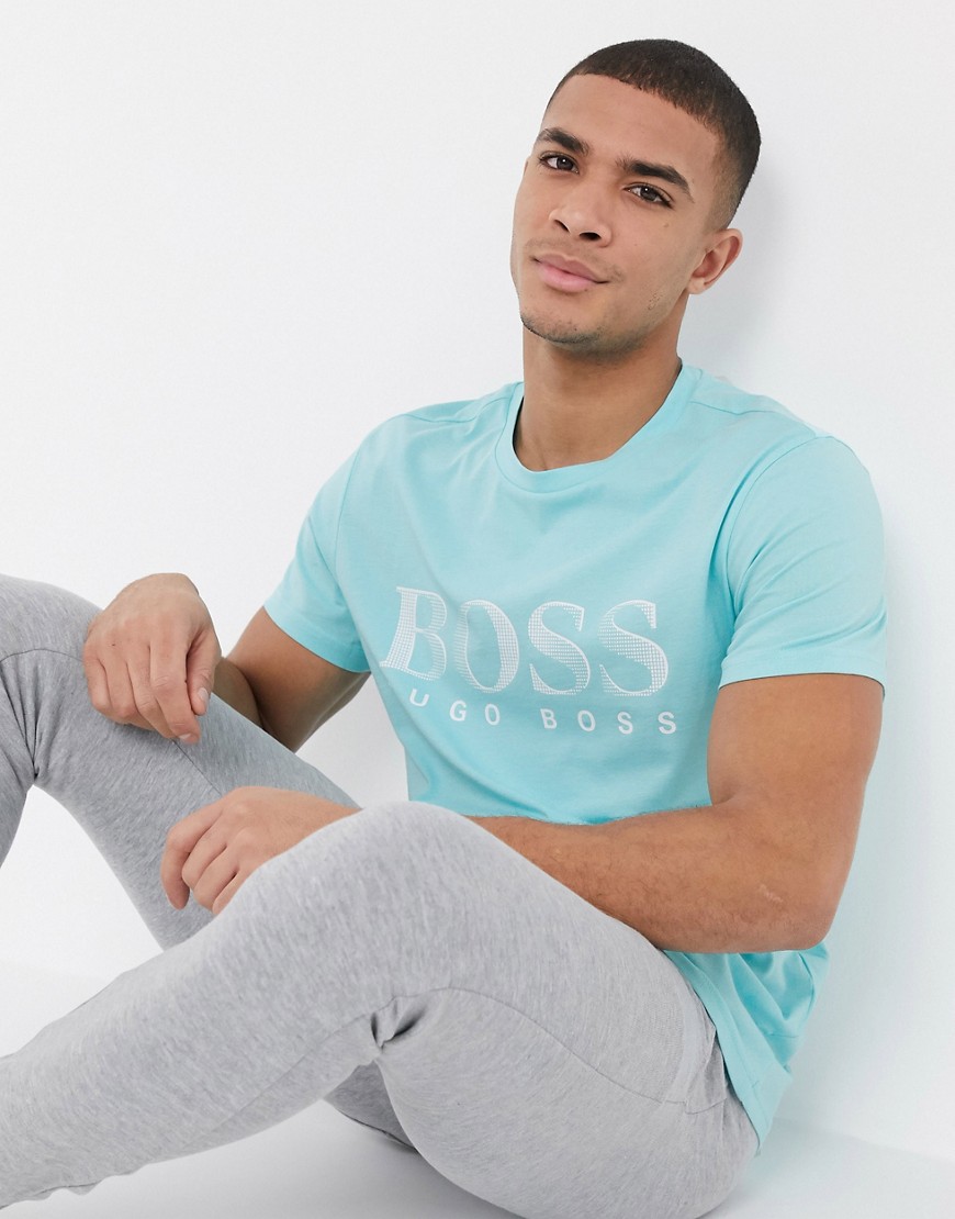 BOSS Bodywear - T-shirt con logo azzurra-Blu