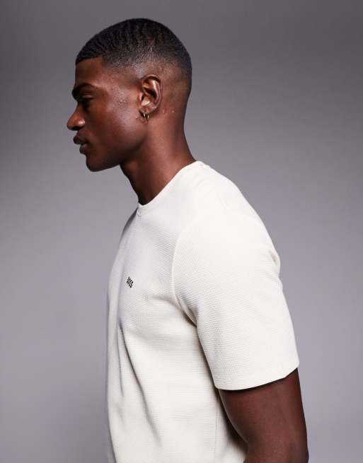 BOSS Bodywear - T-shirt da casa bianca a nido d'ape, 4 di 5