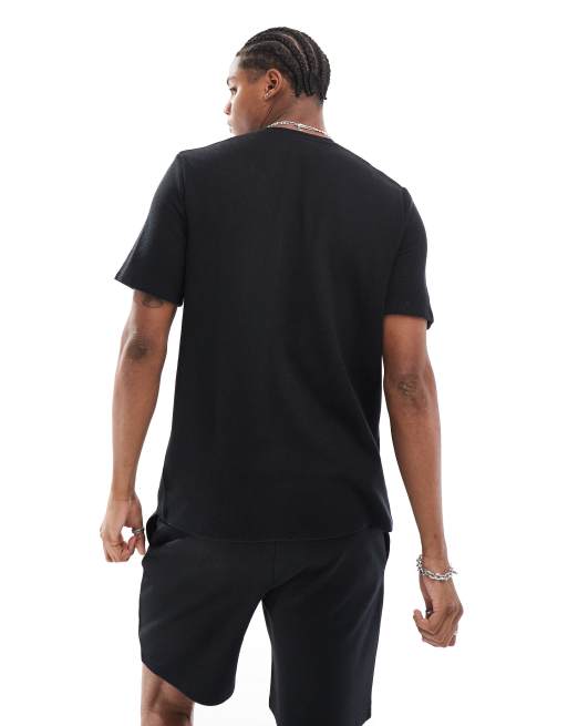 BOSS - Bodywear - T-shirt d'ensemble gaufré - Noir, 2 de 4