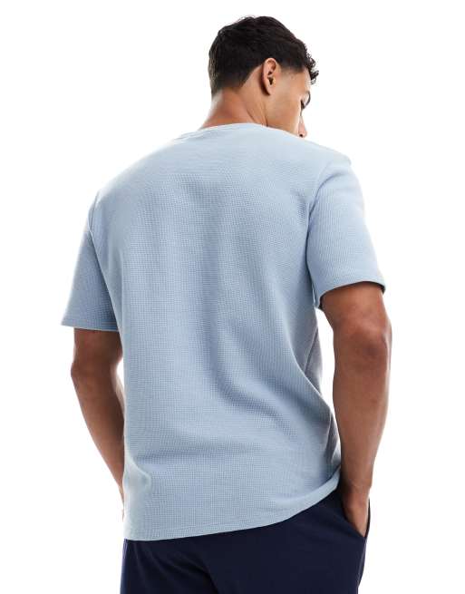 BOSS - Bodywear - T-shirt gaufré - Bleu, 2 de 4