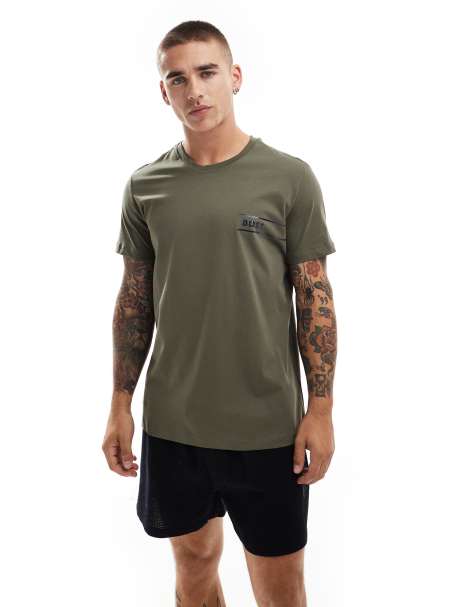 BOSS Bodywear t-shirt in khaki green - view 1