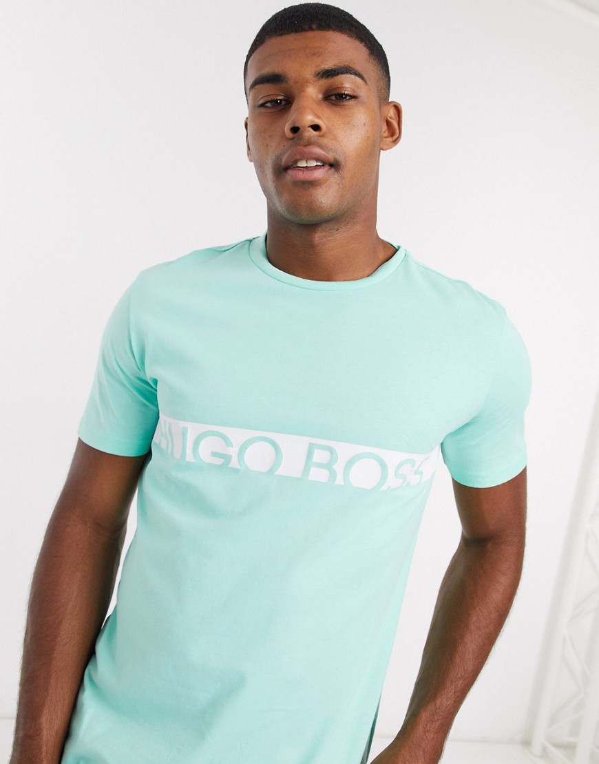 BOSS Bodywear - T-shirt menta con logo-Verde