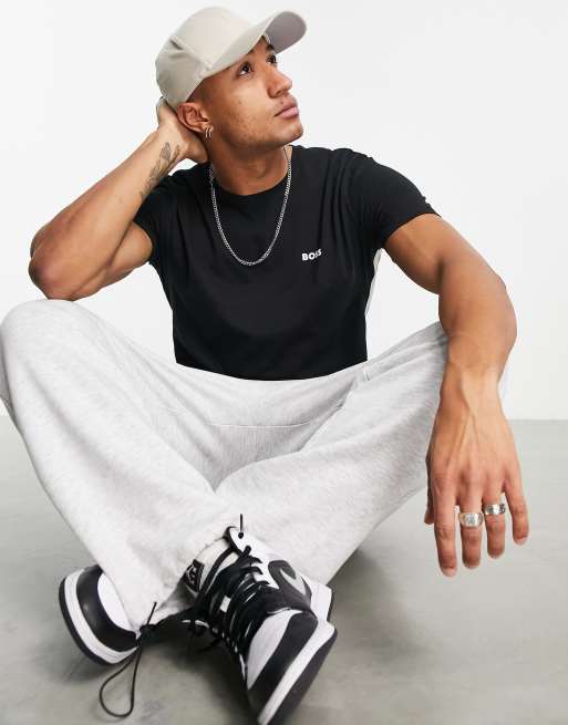 BOSS Bodywear - T-shirt nera con fettuccia, 3 di 4