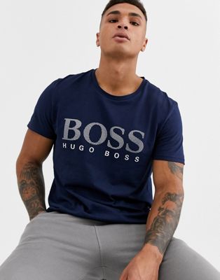 BOSS bodywear t-shirt with metallic branding in navy