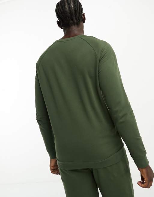 BOSS Bodywear tape sweatshirt in khaki, 4 of 4