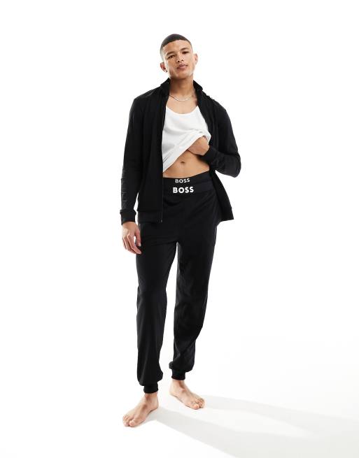 BOSS Bodywear trackies with printed logo in black