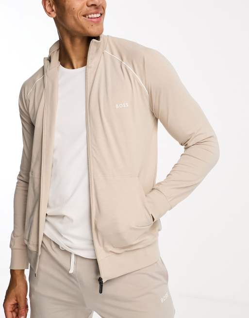 Boss Bodywear tracksuit jacket stone | ASOS