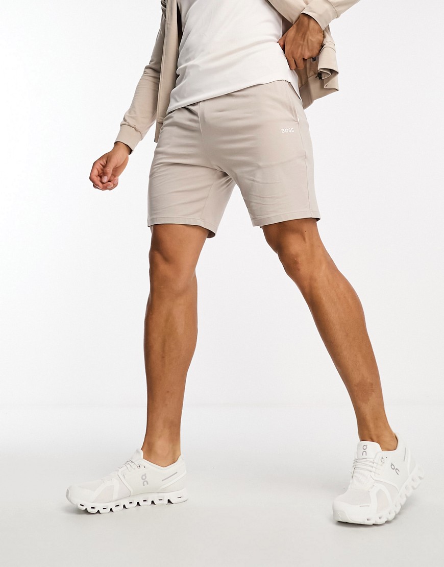 Boss Bodywear Tracksuit Shorts In Stone-neutral