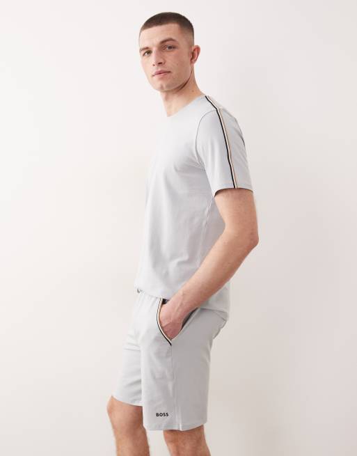Boss Bodywear Unique co-ord lounge shorts in grey, 3 of 5