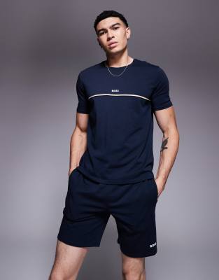 Shop Boss Bodywear Unique Logo Shorts In Navy