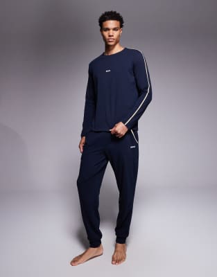 Hugo Red Boss Bodywear Unique Lounge Joggers In Blue