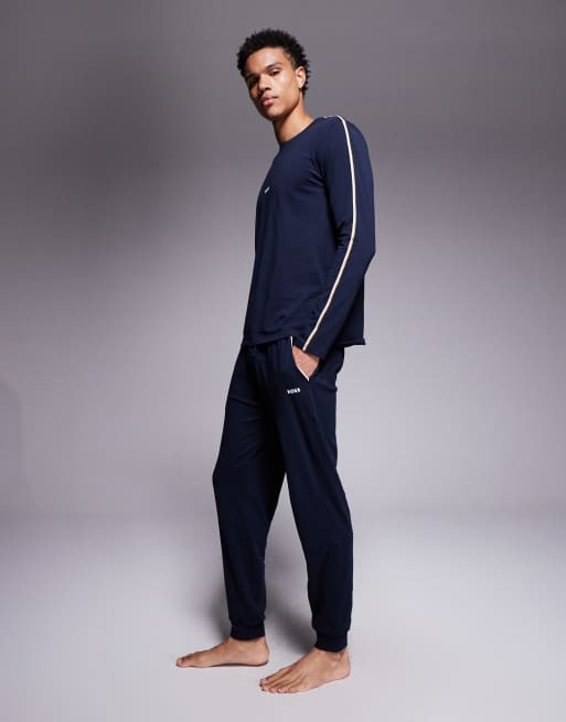 BOSS Bodywear unique lounge trackies in navy, 3 of 5