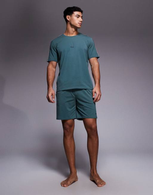 BOSS - Bodywear - Unique - Loungeshort in donkergroen, deel van co-ord set, 2 van 5