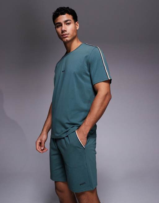 BOSS - Bodywear - Unique - Loungeshort in donkergroen, deel van co-ord set, 3 van 5