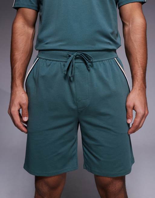 BOSS - Bodywear - Unique - Loungeshort in donkergroen, deel van co-ord set, 4 van 5