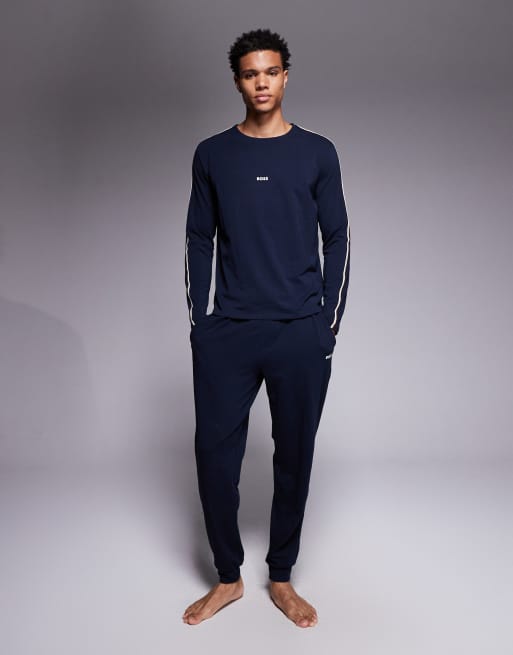 BOSS Bodywear - Unique - Maglietta a maniche lunghe blu navy da casa, 2 di 5