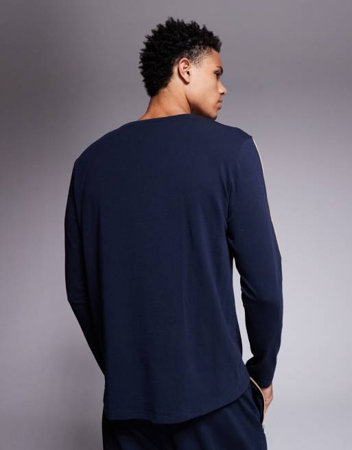 BOSS Bodywear - Unique - Maglietta a maniche lunghe blu navy da casa, 3 di 5