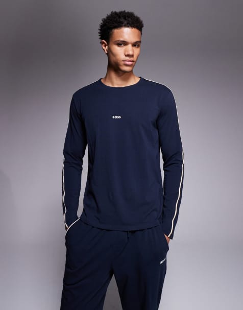 BOSS Bodywear – Unique – Marinblå, mysig t-shirt med långa ärmar - view 1