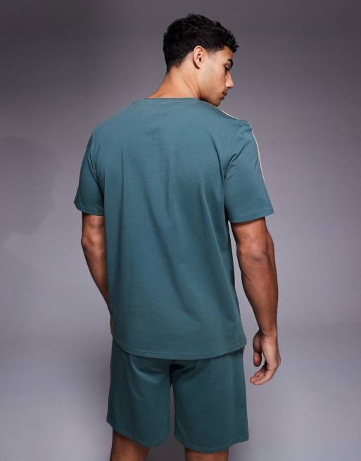 BOSS Bodywear - Unique - T-shirt da casa verde scuro in coordinato, 3 di 5
