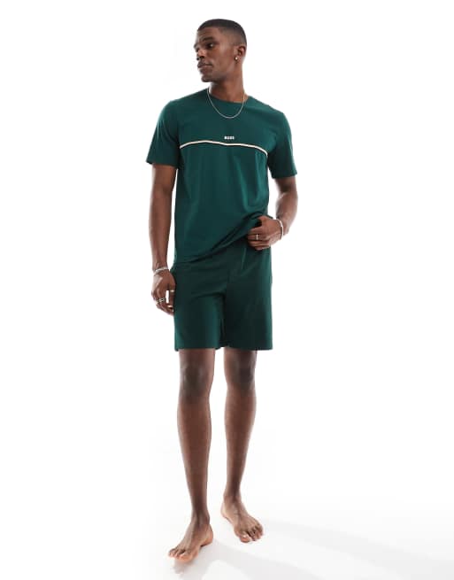 BOSS Bodywear unique t-shirt in green, 4 of 4