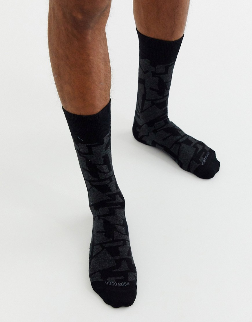 BOSS - Bodywear Urban - Sokken met camouflageprint in zwart