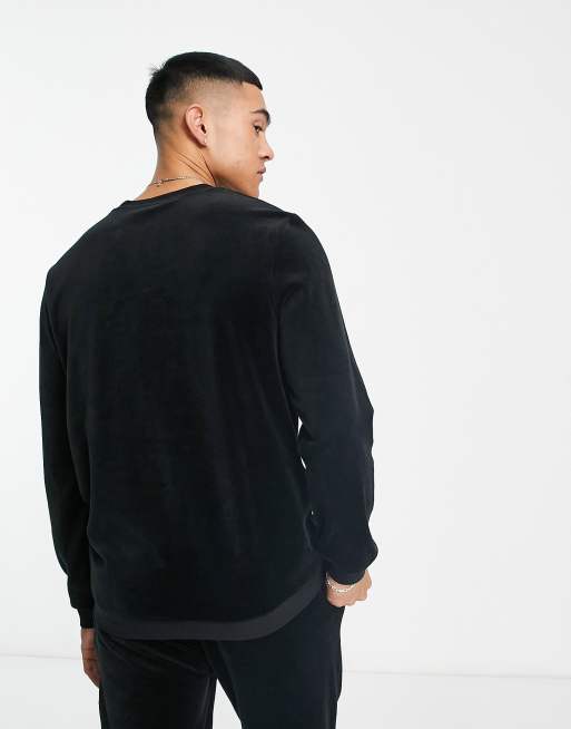 Boss bodywear deals black velour sweatshirt