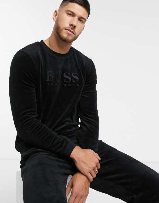 Boss velour hotsell crewneck sweatshirt