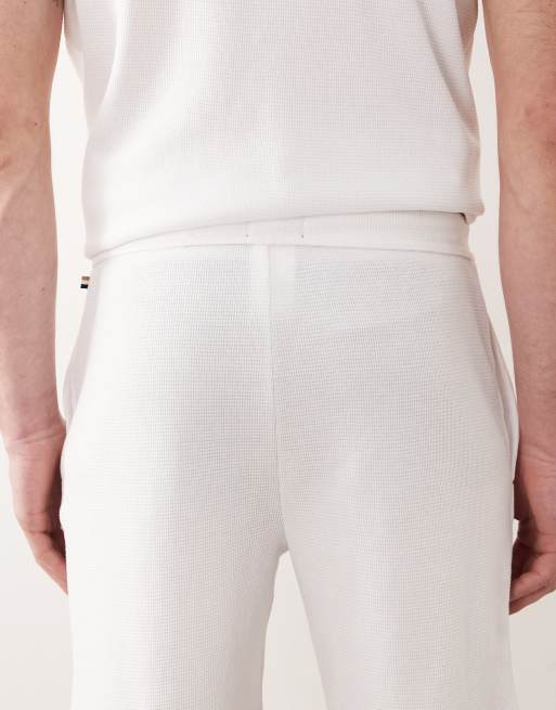 Boss Bodywear Waffle co-ord lounge shorts in white, 5 of 5