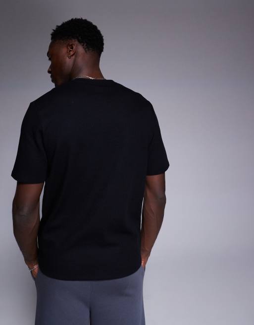 BOSS Bodywear Waffle logo t-shirt regular fit in black, 2 of 4