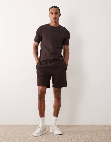 BOSS Bodywear waffle lounge shorts in brown (Part of a set) - view 1