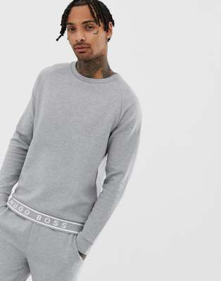 boss bodywear lounge logo tracksuit grey