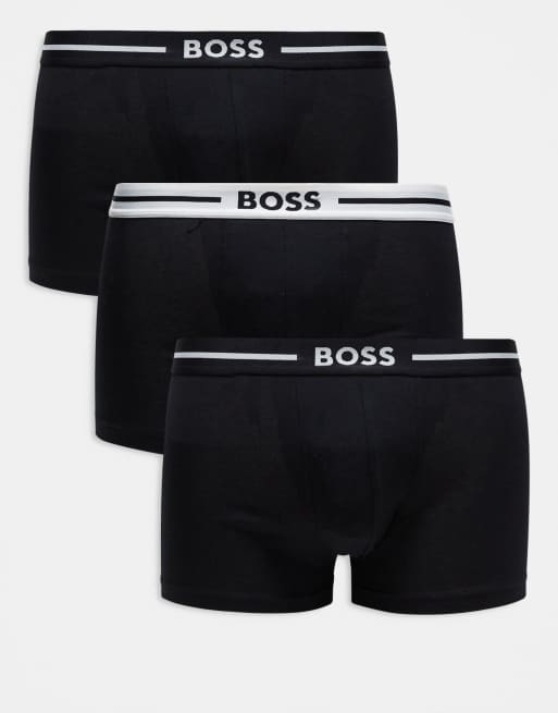 Boss Bodywear – Zestaw 3 par bokserek w kolorze czarnym i ze wzorem na całej powierzchni