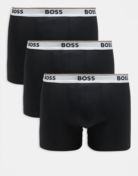 BOSS Bodywear – Zestaw 3 par czarnych obcisłych bokserek z kontrastową gumką - view 1
