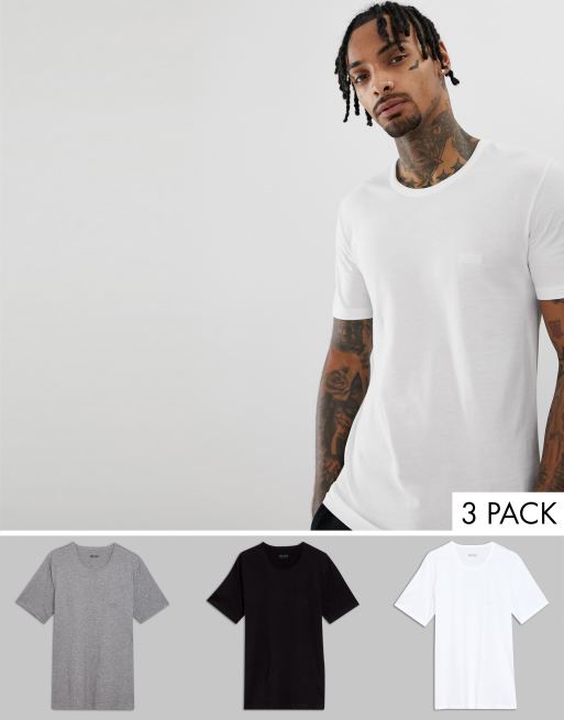 BOSS – Bodywear – Zestaw 3 T-shirtów z okrągłym dekoltem w różnych kolorach