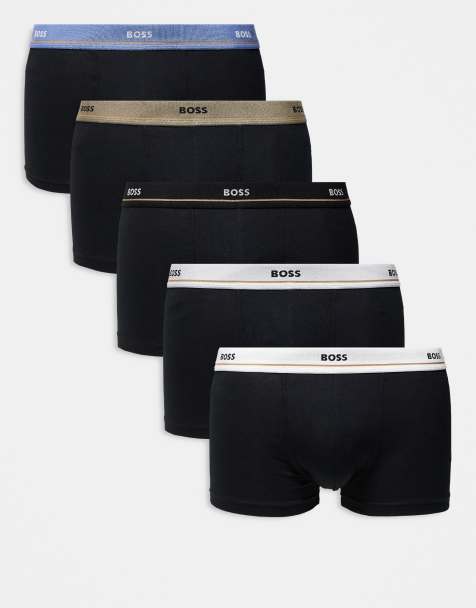 BOSS Bodywear – Zestaw 5 par bokserek z kolorową taśmą z logo w talii - view 1
