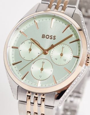 BOSS bracelet watch with light blue face in silver 1502641