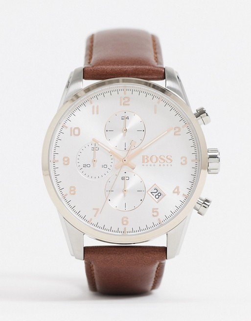BOSS brown leather watch 1513786