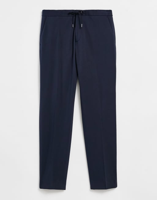 BOSS Business Bardon drawstring pants in blue