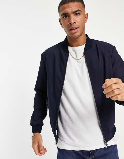 Hugo boss navy bomber outlet jacket