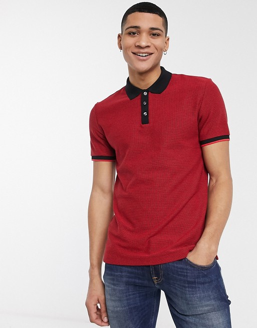 BOSS Business Parlay tipped polo shirt