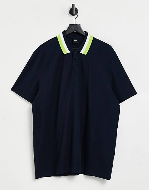 BOSS Business Parlay tipped polo shirt