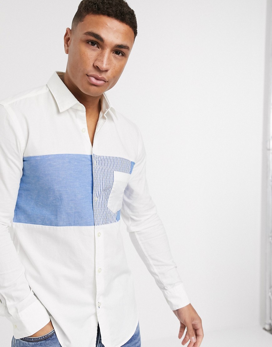 BOSS - Business Ronni - Slim-fit overhemd met lange mouwen-Wit