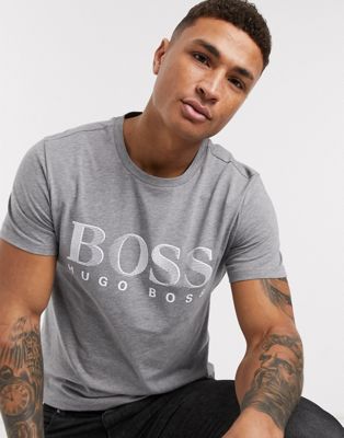 BOSS - Business - T-shirt med logo-Sølv