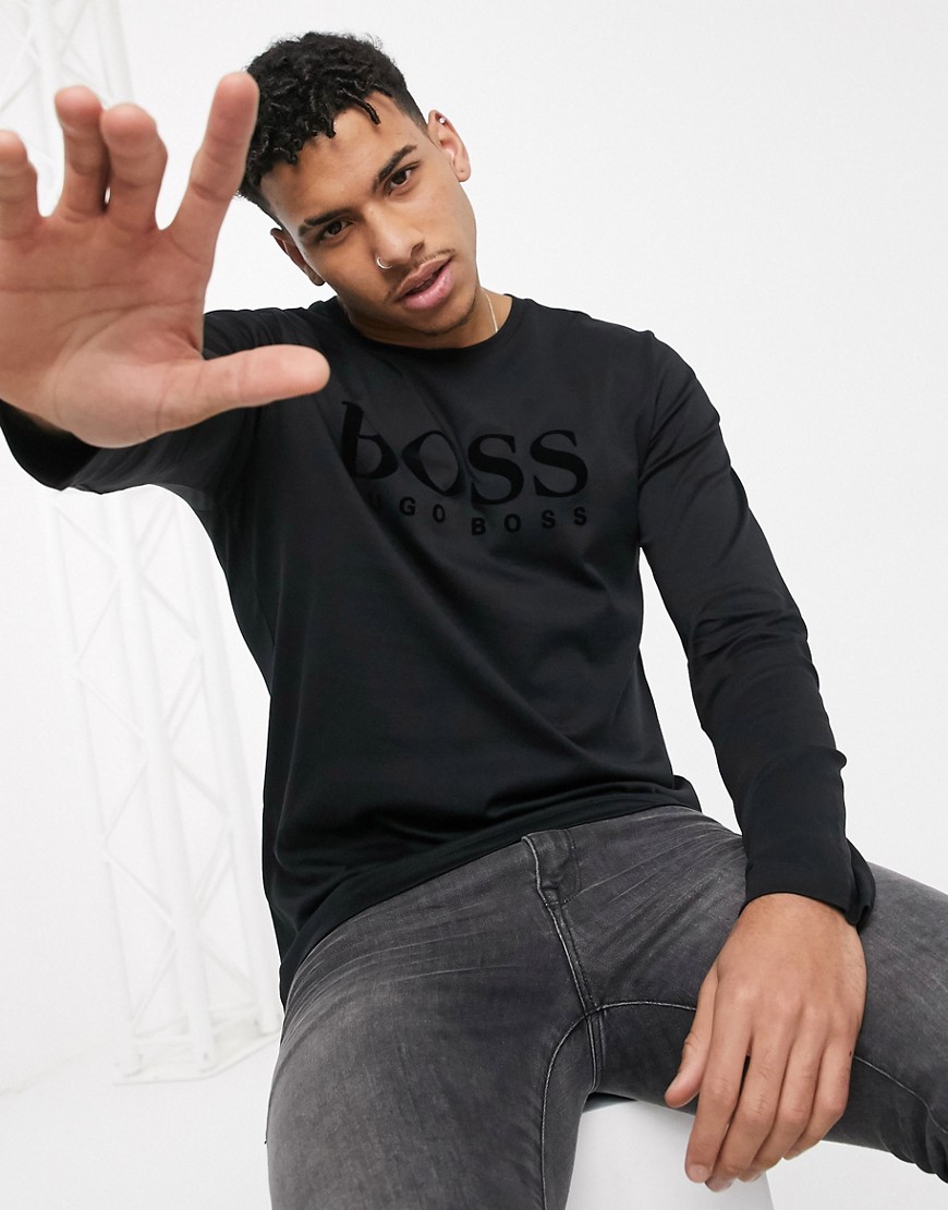 BOSS - Business Tenison - T-shirt a maniche lunghe-Nero