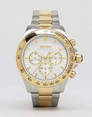 hugo boss chronograph watch gold